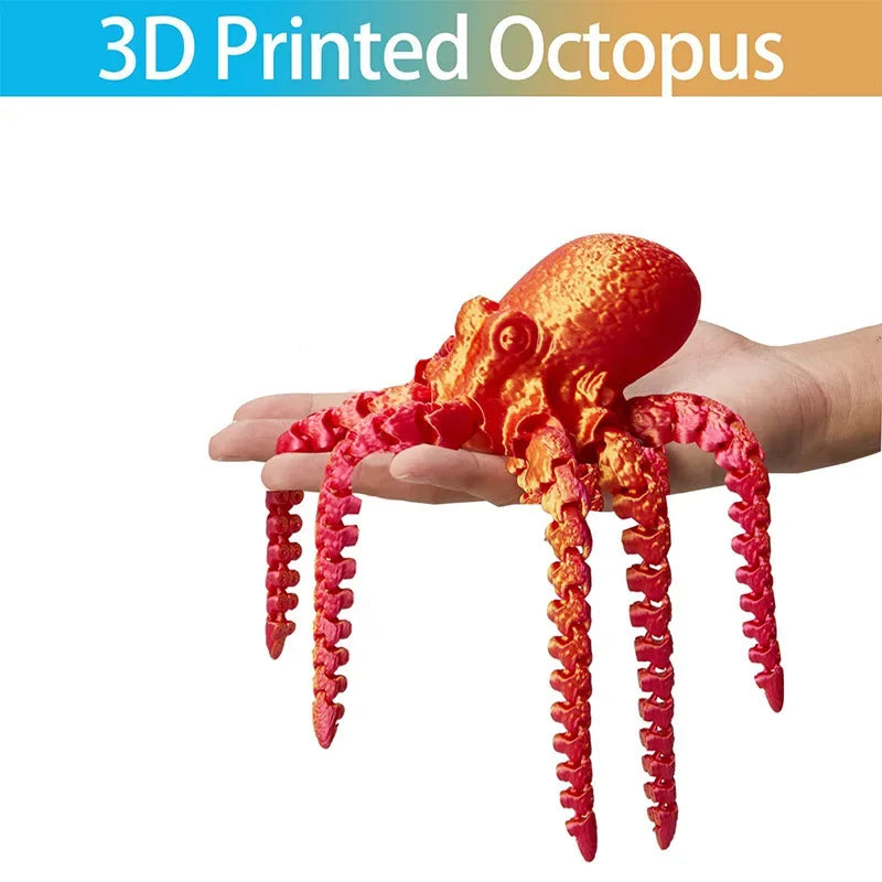 3D Printed Octopus Ornament Creative Animal Landscape Decorations Simulated Octopus Desktop Home Model Party Children's Gift
