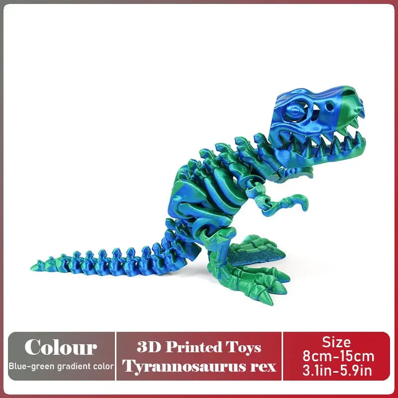 3D Printed Tyrannosaurus Rex Realistic Dinosaur Model Jointed Full Movable Birthday Gift Realistic Animals Decorative Desktop