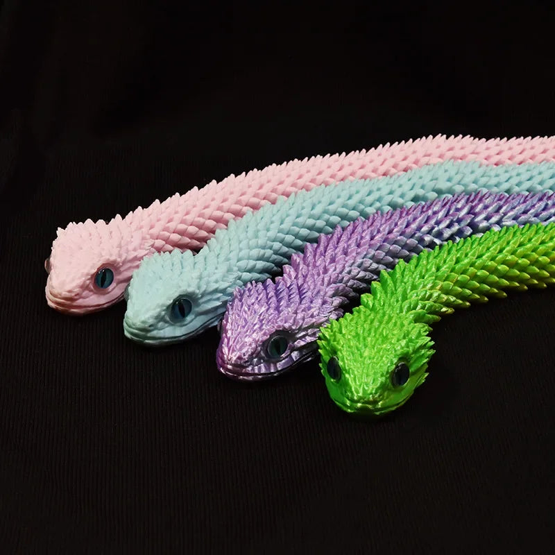 Snake Toy 3D Printed Viper Toy Gem Eye Joints Movable Figure Landscaping Ornaments Office Decoration Home Decorations Decor Toys