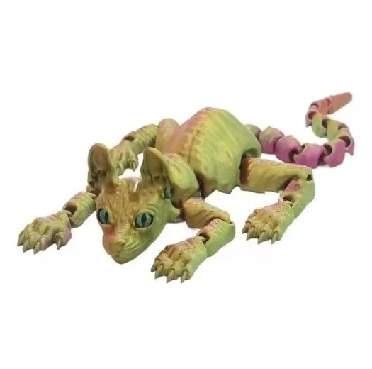 Creative 3D Printed Sphynx Cat Model Toy Hairless Cat Model Realistic Figurine Articulated Cat Fidget Toy For Cat Lovers Collect