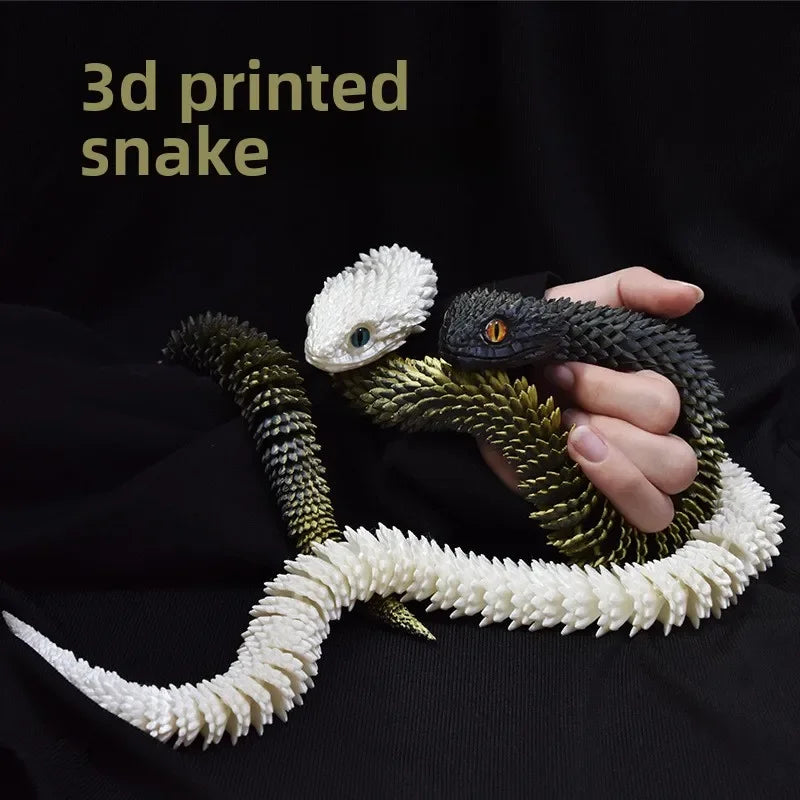 Snake Toy 3D Printed Viper Toy Gem Eye Joints Movable Figure Landscaping Ornaments Office Decoration Home Decorations Decor Toys