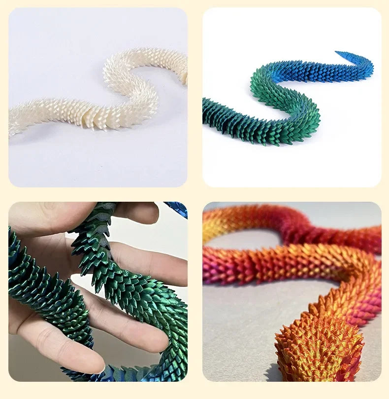 Snake Toy 3D Printed Viper Toy Gem Eye Joints Movable Figure Landscaping Ornaments Office Decoration Home Decorations Decor Toys