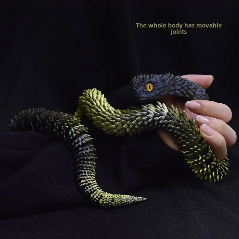 Snake Toy 3D Printed Viper Toy Gem Eye Joints Movable Figure Landscaping Ornaments Office Decoration Home Decorations Decor Toys