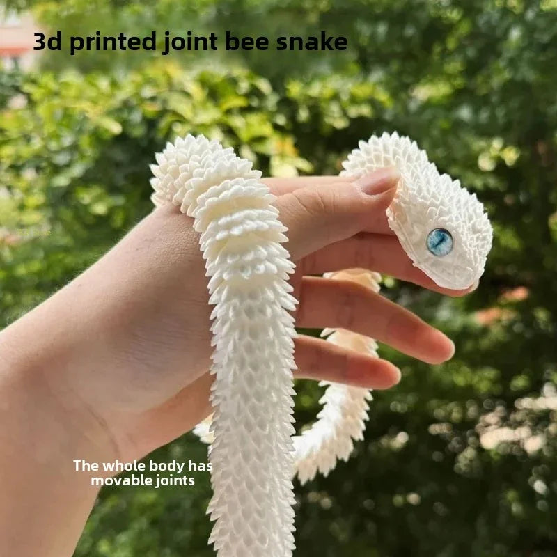 Snake Toy 3D Printed Viper Toy Gem Eye Joints Movable Figure Landscaping Ornaments Office Decoration Home Decorations Decor Toys