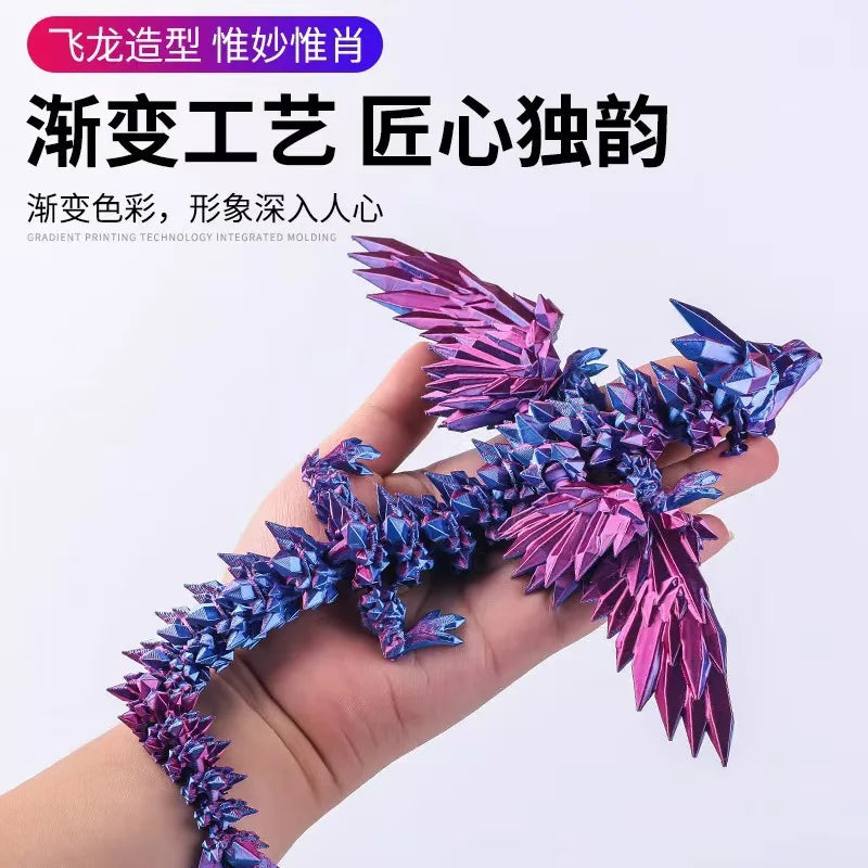 3D Printed Dragon Ornament Desktop Ornament 3d Printed Animals Home Office Craft Printed Figures Christmas Gifts