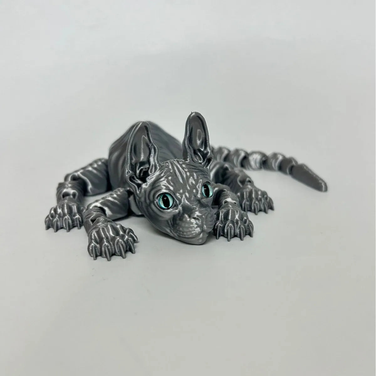 Creative 3D Printed Sphynx Cat Model Toy Hairless Cat Model Realistic Figurine Articulated Cat Fidget Toy For Cat Lovers Collect