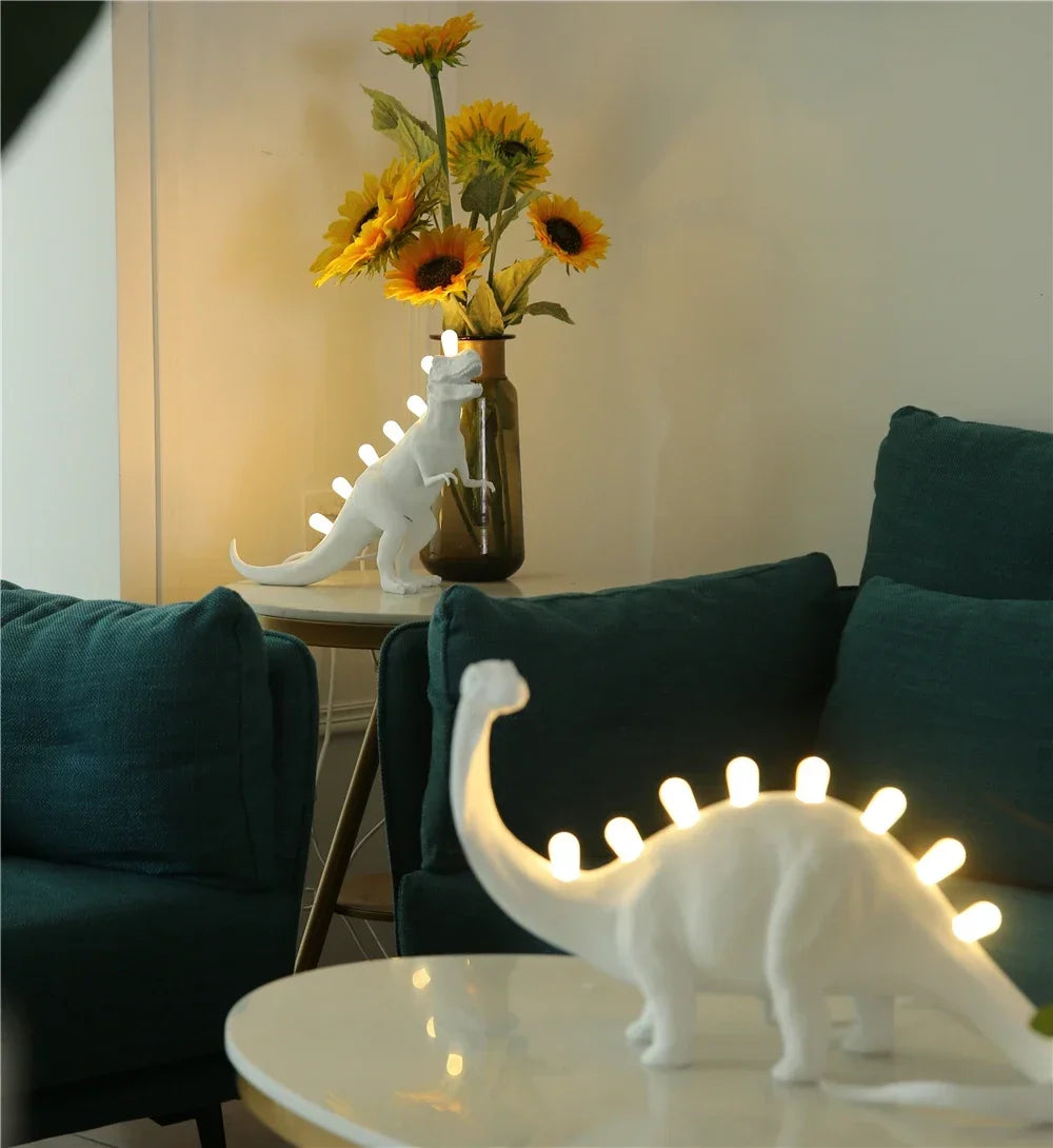 Modern JURASSIC Dinosaur Table Lamps Creative Animal Resin Lamp for Bedroom Home Lamp Cartoon Art Decor Room Decor Lights