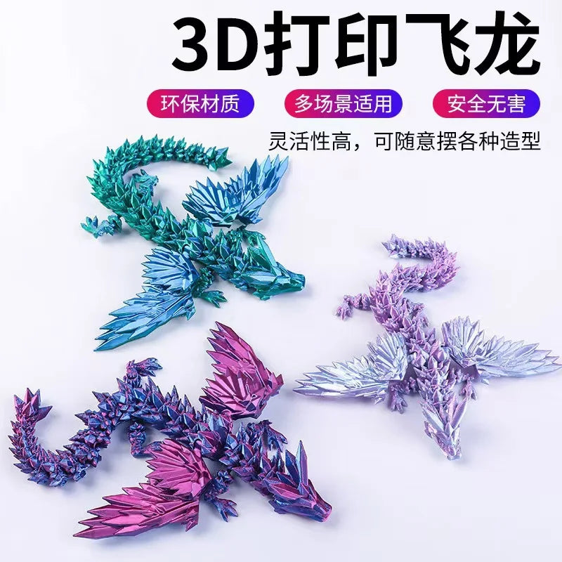 3D Printed Dragon Ornament Desktop Ornament 3d Printed Animals Home Office Craft Printed Figures Christmas Gifts