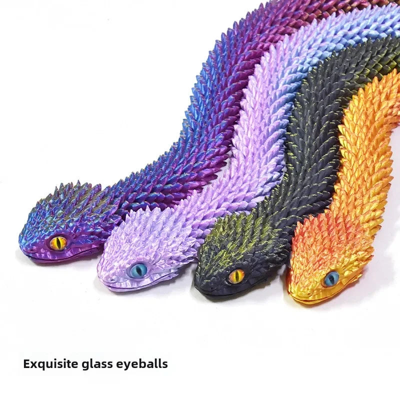 Snake Toy 3D Printed Viper Toy Gem Eye Joints Movable Figure Landscaping Ornaments Office Decoration Home Decorations Decor Toys